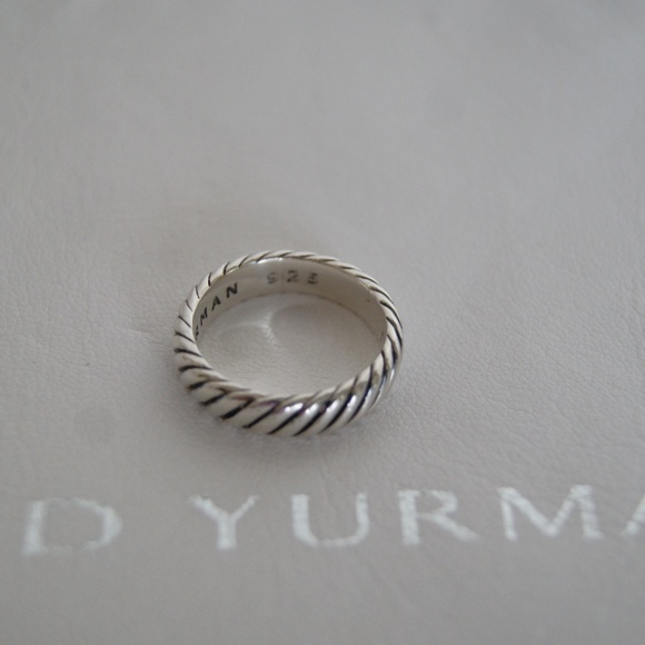 David Yurman Sterling Silver Cable Band Ring 7.5 - Picture 2 of 4